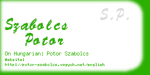 szabolcs potor business card